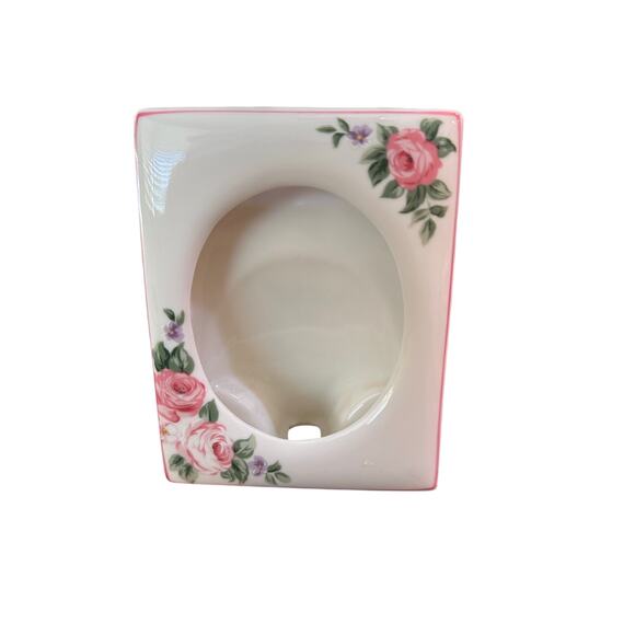 Vintage Takahashi White Floral Japan Porcelain Drop-In Photo Frame - Picture 2 of 5